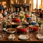 Un repas convivial pour une grande tablée introduit un guide de menu pour 20 personnes, sans représenter une recette validée.