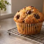 Muffins dorés aux pépites de chocolat noir : une fournée maison pour illustrer la recette destinée à huit personnes.