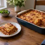 Lasagnes gratinées à partager, exemple de plat familial pour réunir plusieurs convives autour d’un repas organisé simplement.