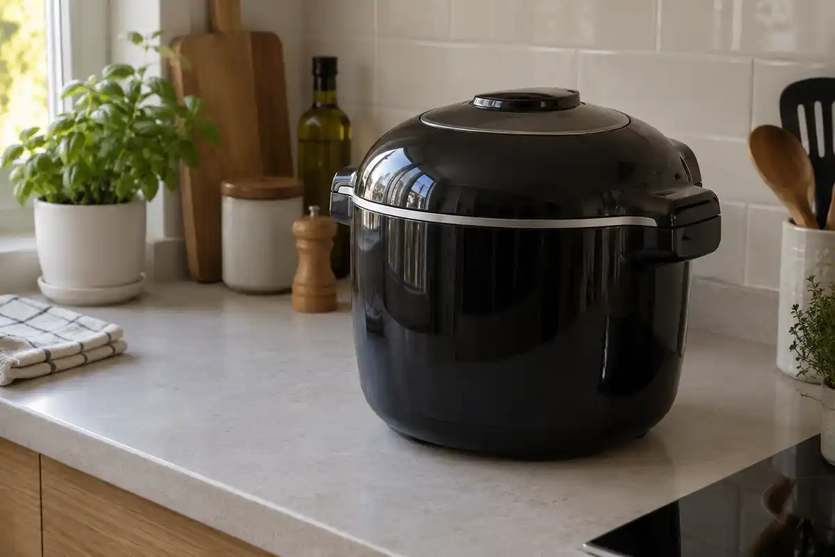 Le CookĂ©o fermĂ© correspond Ă la premiĂšre cuisson sous pression, aprĂšs le dorage et lâajout du liquide ; aucun rĂ©glage chiffrĂ© nâest prĂ©cisĂ©.